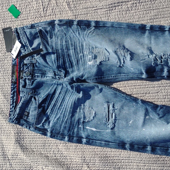 #SWITCH REMARKABLE #Slim Taper Fit Moto & #Stich Denim with Paint Splashes - Picture 13 of 17